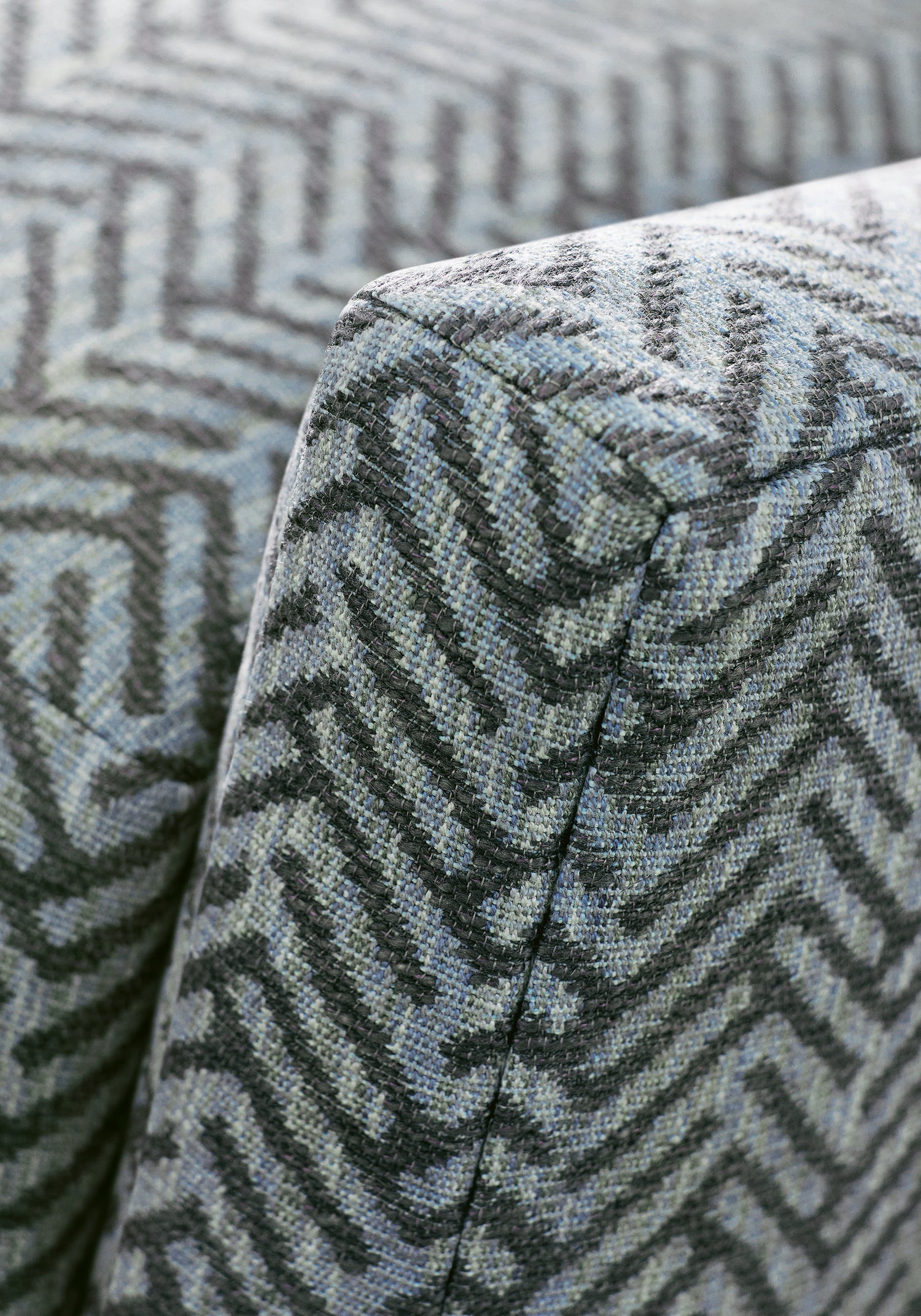Detailed Varenna woven fabric in mineral color - pattern number W8113 by Thibaut in the Sereno collection