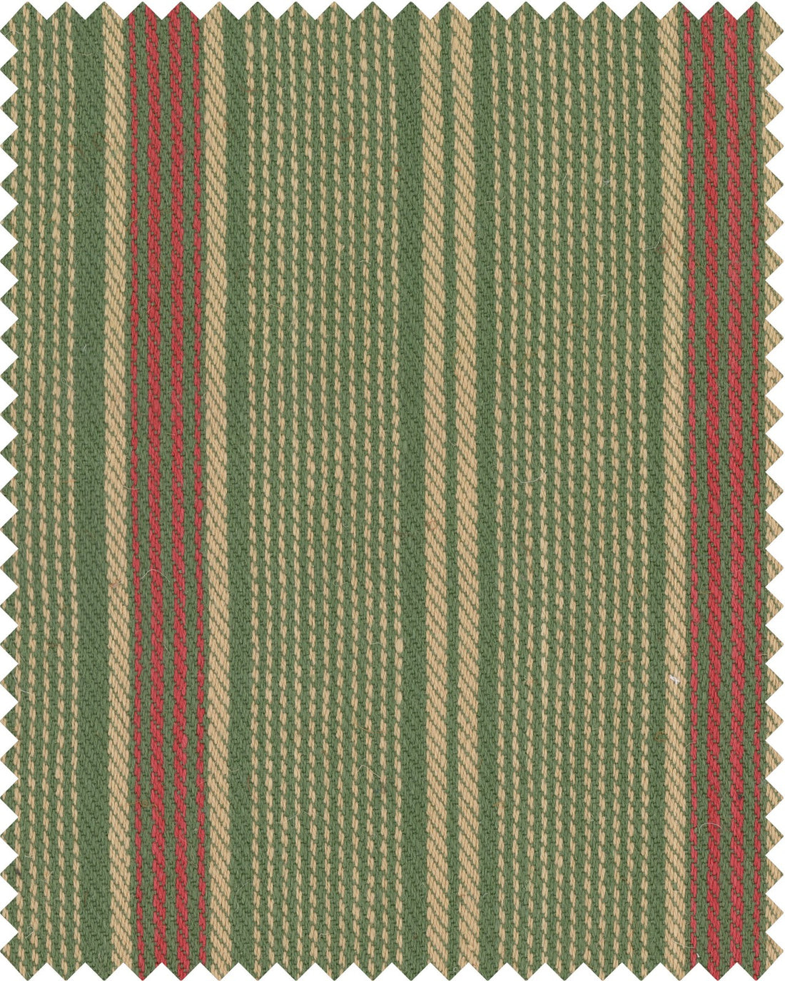 Tyrolean Stripes fabric in green red taupe color - pattern number FB00107 - by Mind The Gap in the Tyrol Apres-ski Home Collection collection