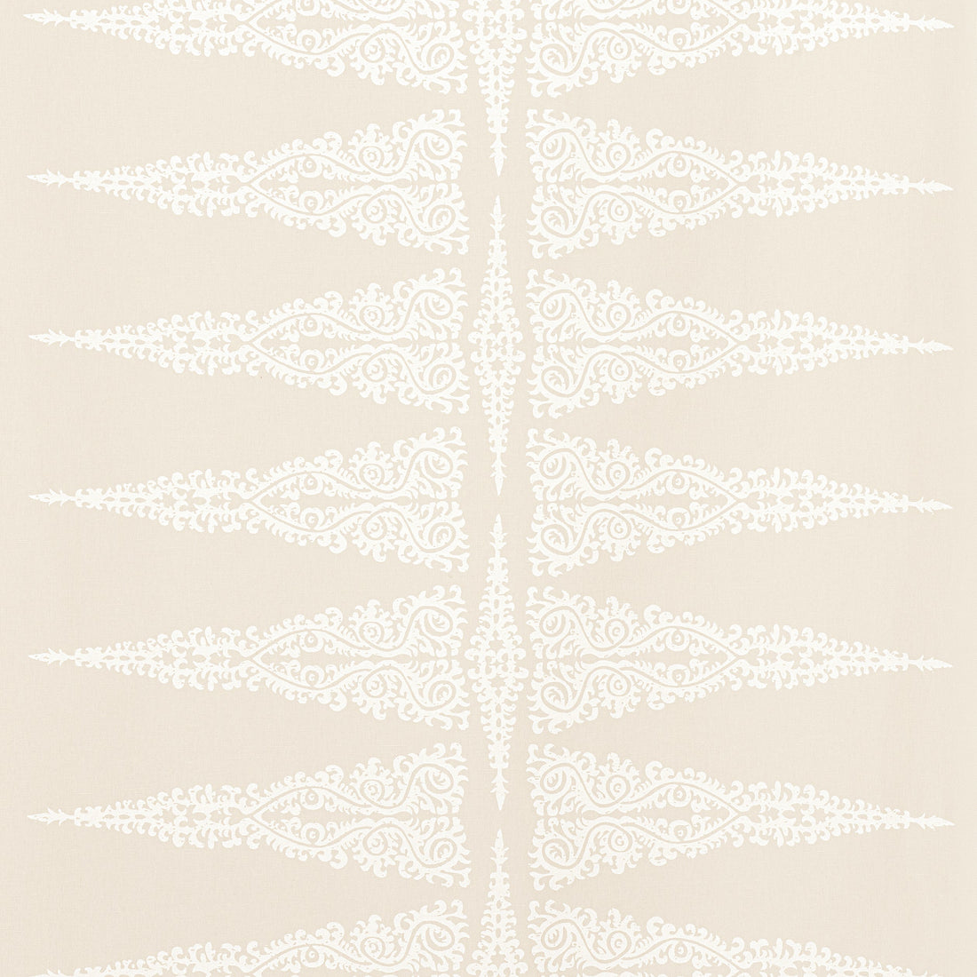 Ellery Stripe fabric in White on Beige color - pattern number AF24541 - by Anna French in the Devon collection