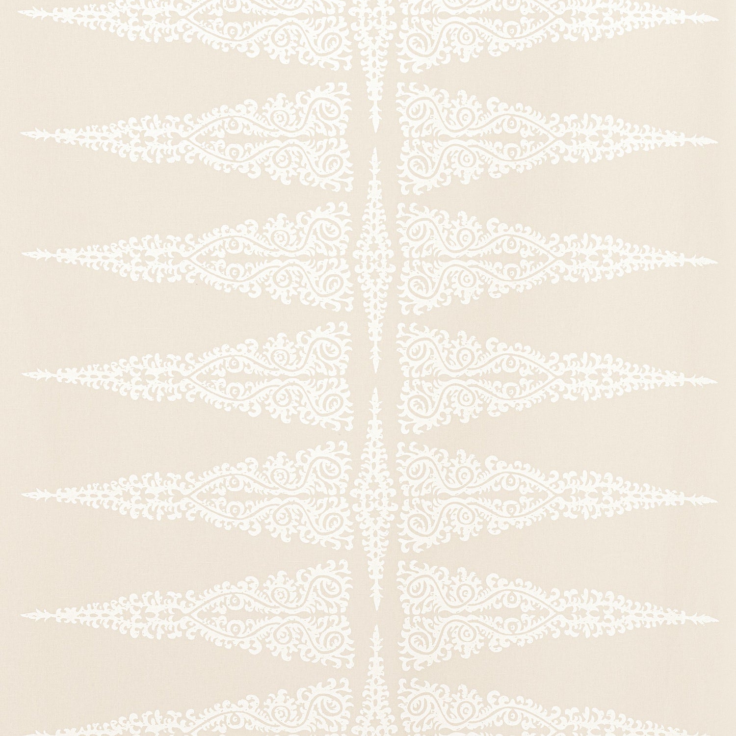 Ellery Stripe fabric in White on Beige color - pattern number AF24541 - by Anna French in the Devon collection