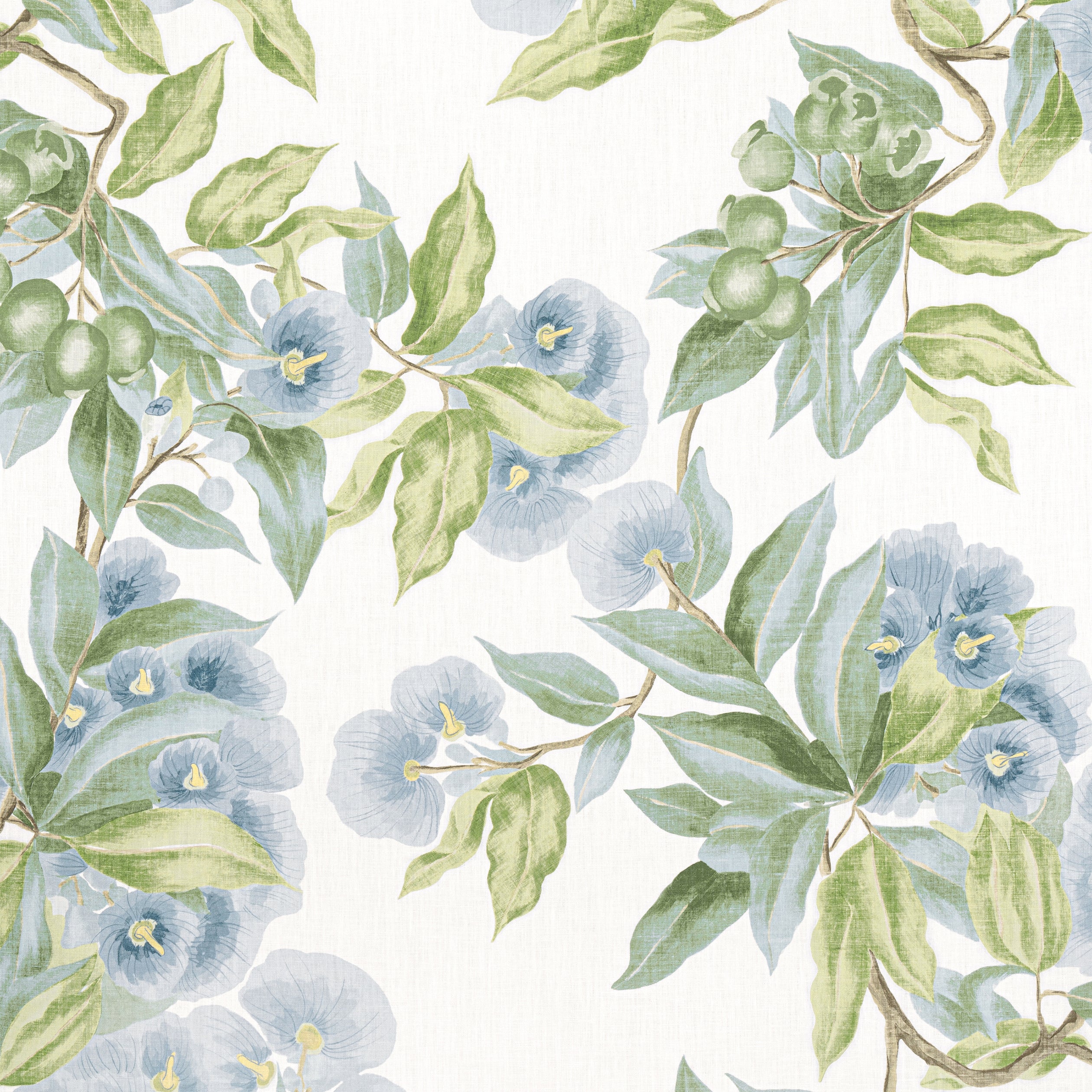 Camellia Garden fabric in Sky color - pattern number AF24549 - by Anna French in the Devon collection