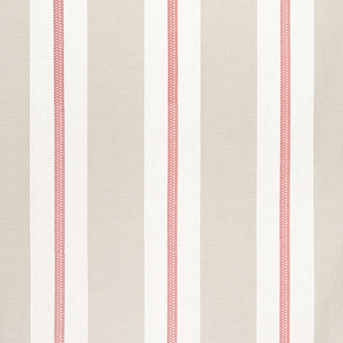 Alden Stripe Embroidery fabric in Rose color - pattern number AW24529 - by Anna French in the Devon collection