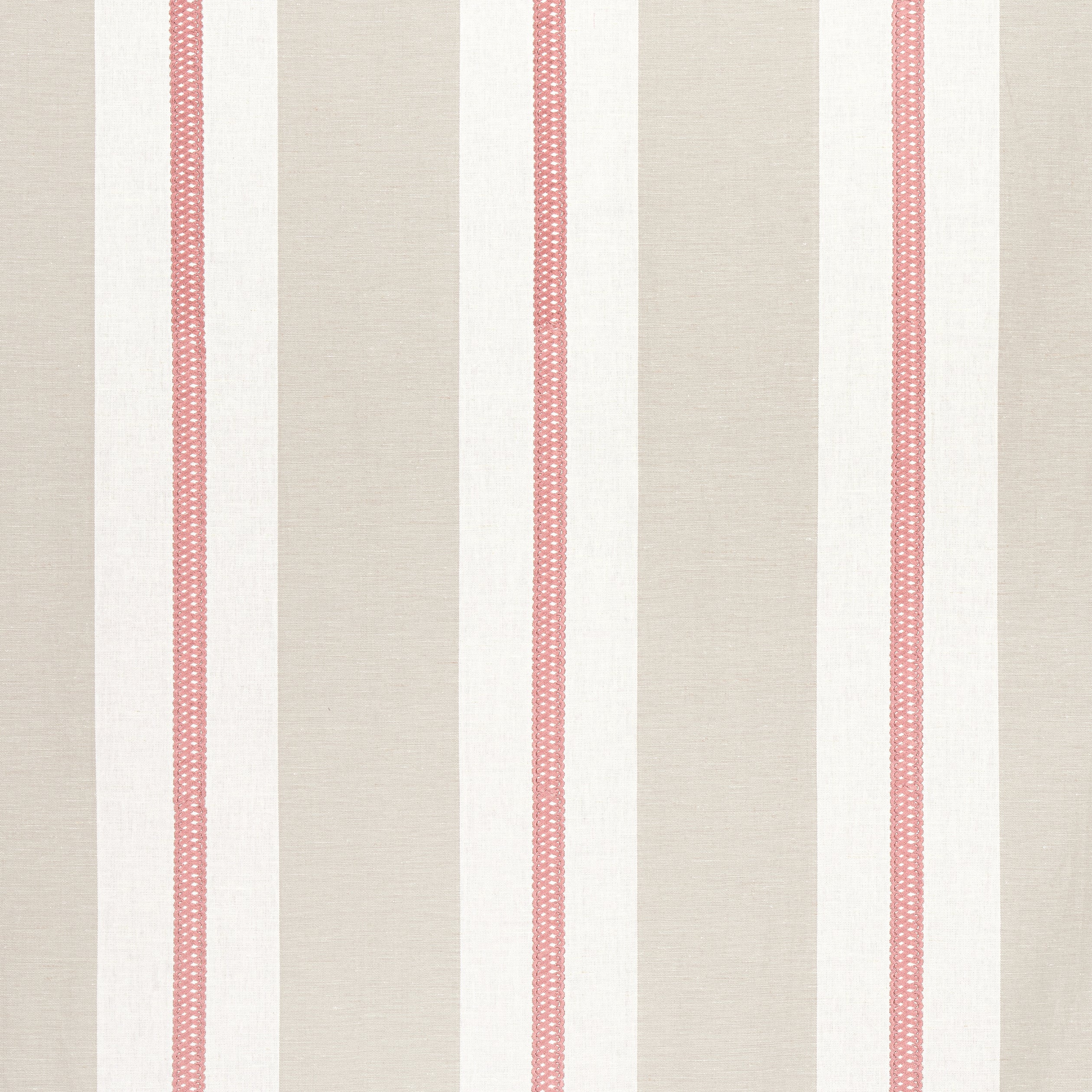 Alden Stripe Embroidery fabric in Rose color - pattern number AW24529 - by Anna French in the Devon collection