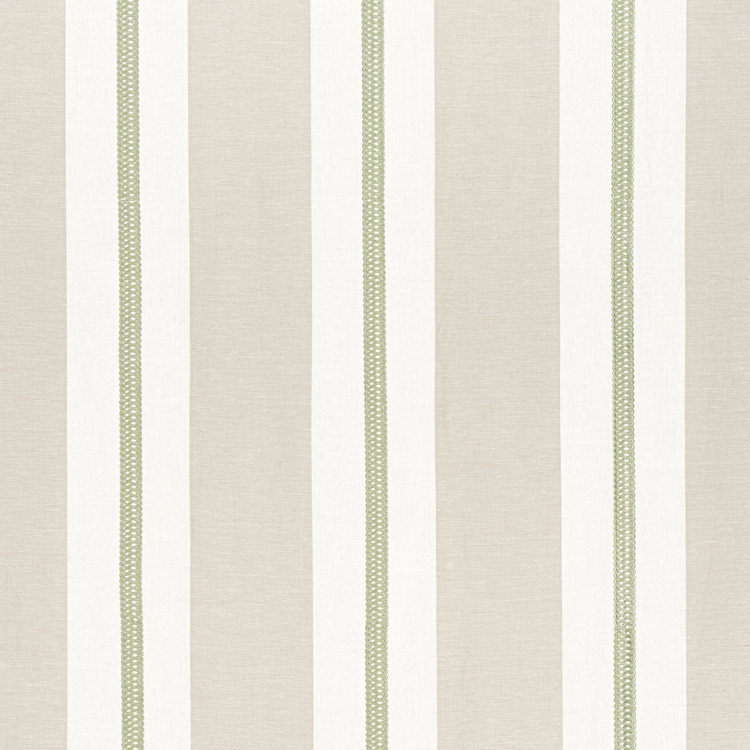 Alden Stripe Embroidery fabric in Sage color - pattern number AW24532 - by Anna French in the Devon collection