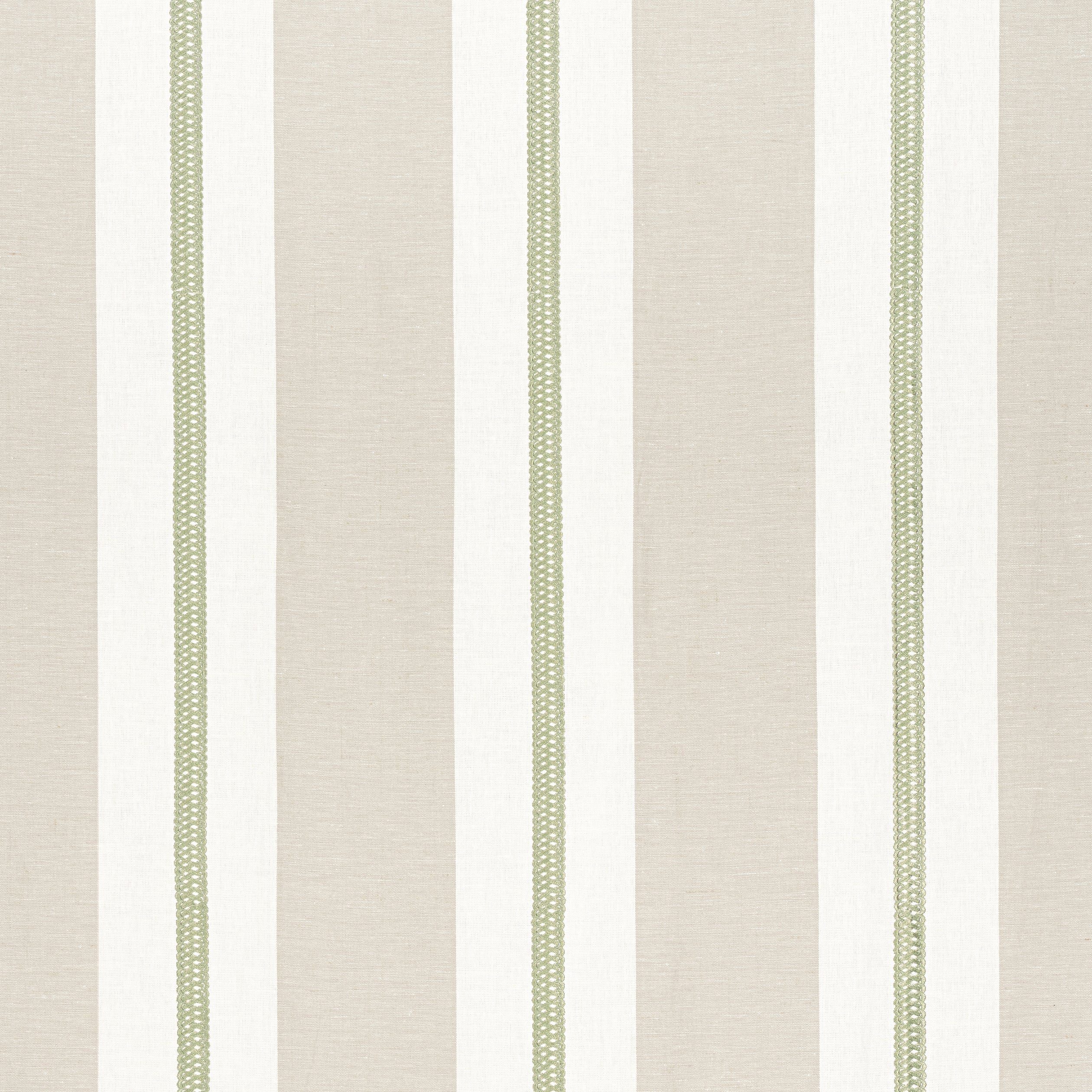 Alden Stripe Embroidery fabric in Sage color - pattern number AW24532 - by Anna French in the Devon collection